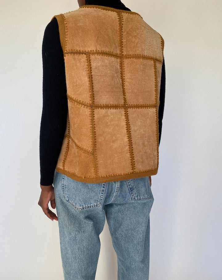 VINTAGE BROWN SUEDE LEATHER VEST 4313