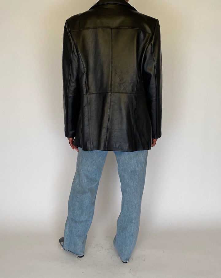 VINTAGE BLACK LEATHER JACKET 4467