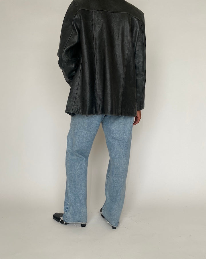 VINTAGE BLACK LEATHER JACKET 4374