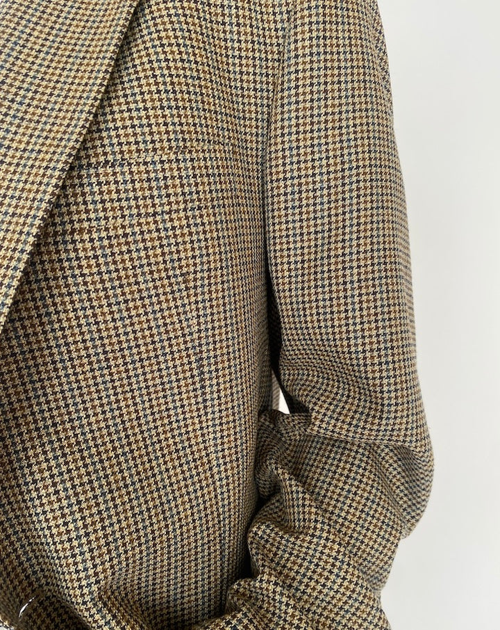 VINTAGE SILK AND WOOL HOUNDSTOOTH BLAZER 4692