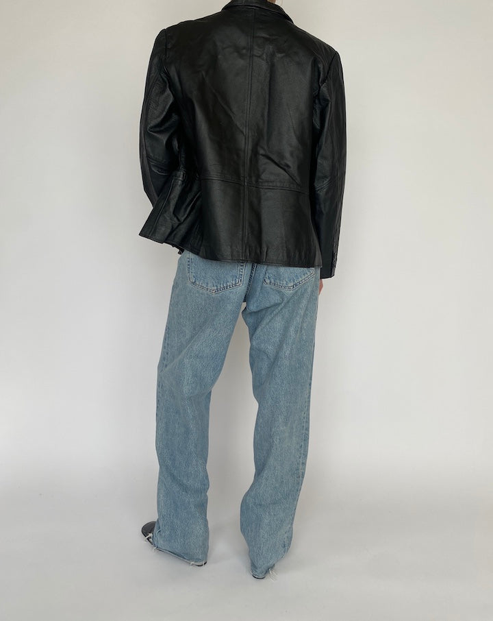 VINTAGE BLACK LEATHER JACKET 4701