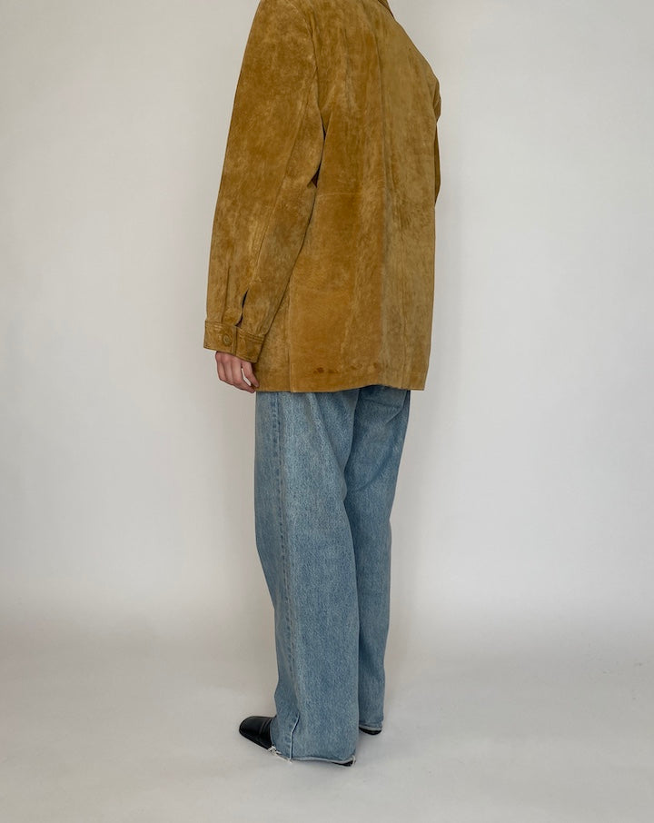 VINTAGE BEIGE SUEDE LEATHER JACKET 4573