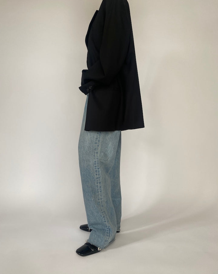 VINTAGE BLACK WOOL BLAZER 4676