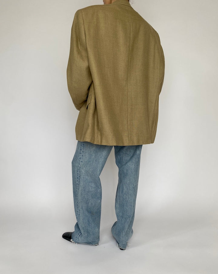 VINTAGE BEIGE WOOL AND SILK BLAZER 4687