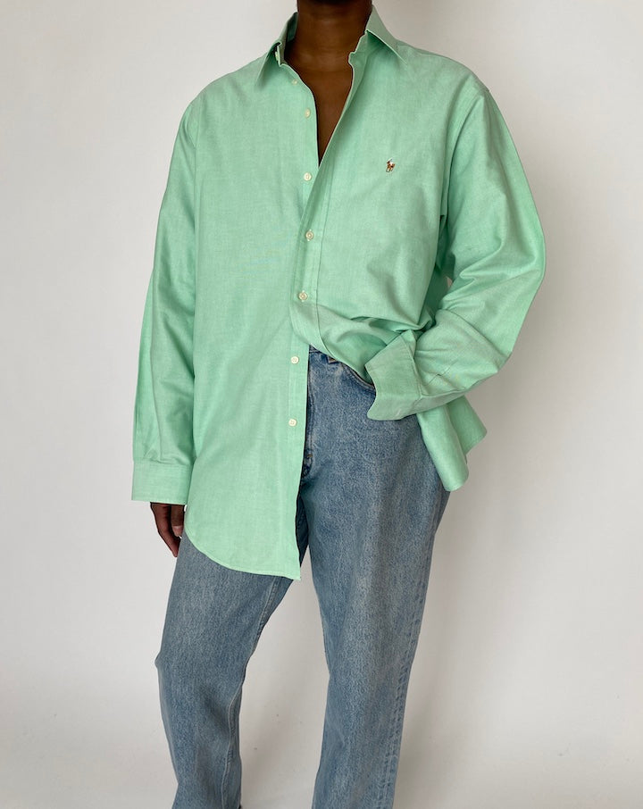 VINTAGE GREEN RALPH LAUREN SHIRT 4597