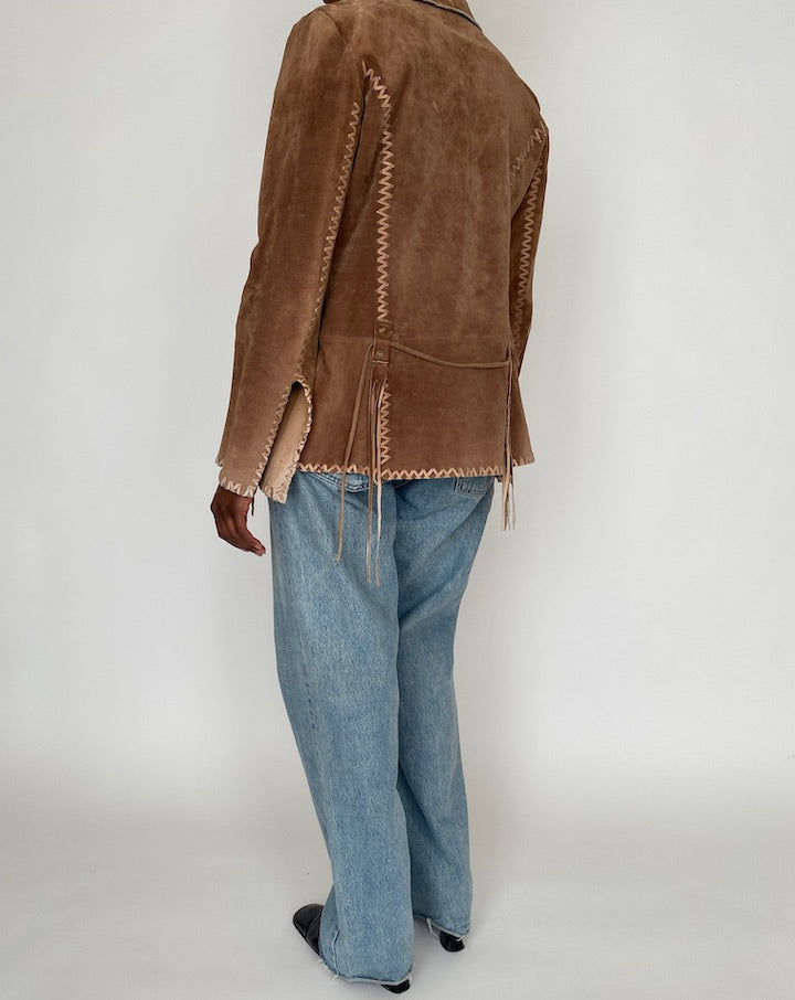 VINTAGE BROWN SUEDE LEATHER JACKET 4628