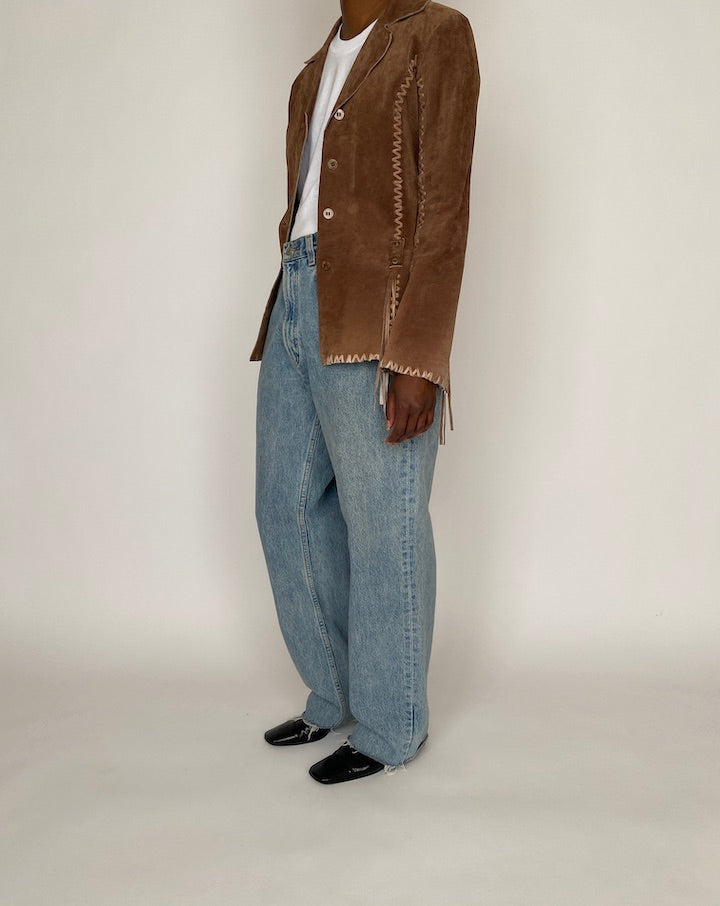 VINTAGE BROWN SUEDE LEATHER JACKET 4628