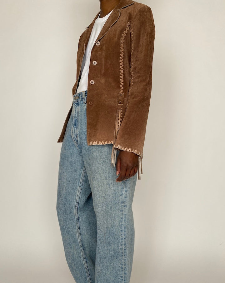 VINTAGE BROWN SUEDE LEATHER JACKET 4628