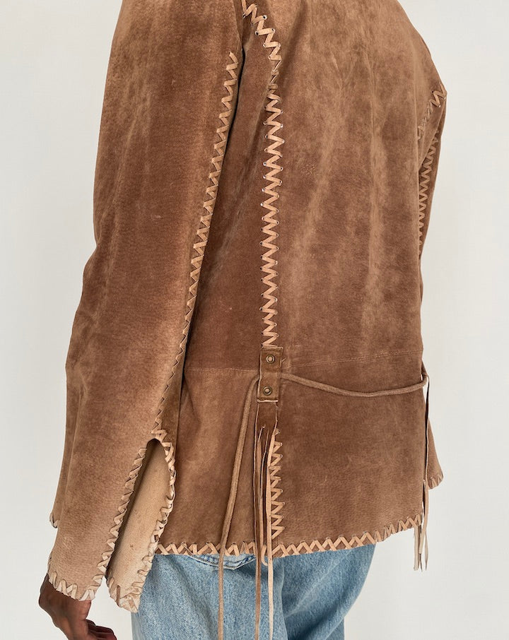 VINTAGE BROWN SUEDE LEATHER JACKET 4628