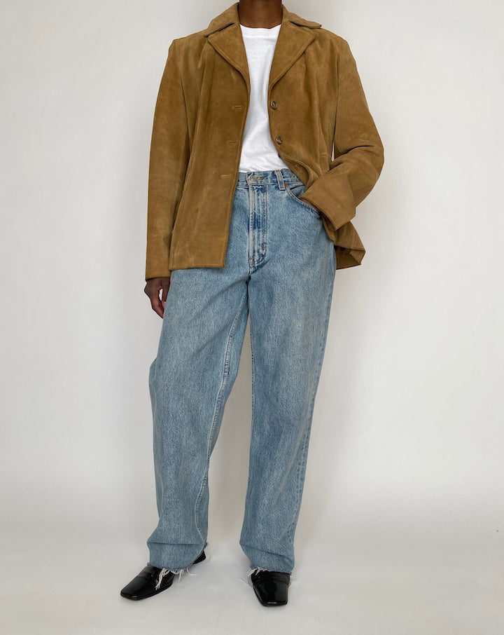 VINTAGE BEIGE SUEDE LEATHER JACKET 4661