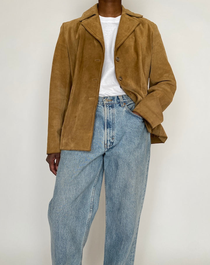 VINTAGE BEIGE SUEDE LEATHER JACKET 4661