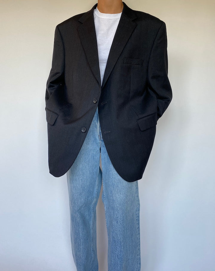 VINTAGE OVERSIZED CHARCOAL BLAZER 1478