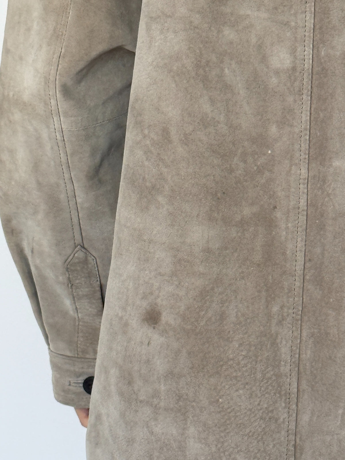Vintage taupe suede leather jacket, view 11