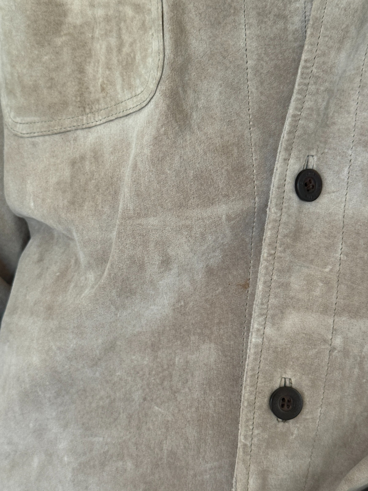 Vintage taupe suede leather jacket, view 13