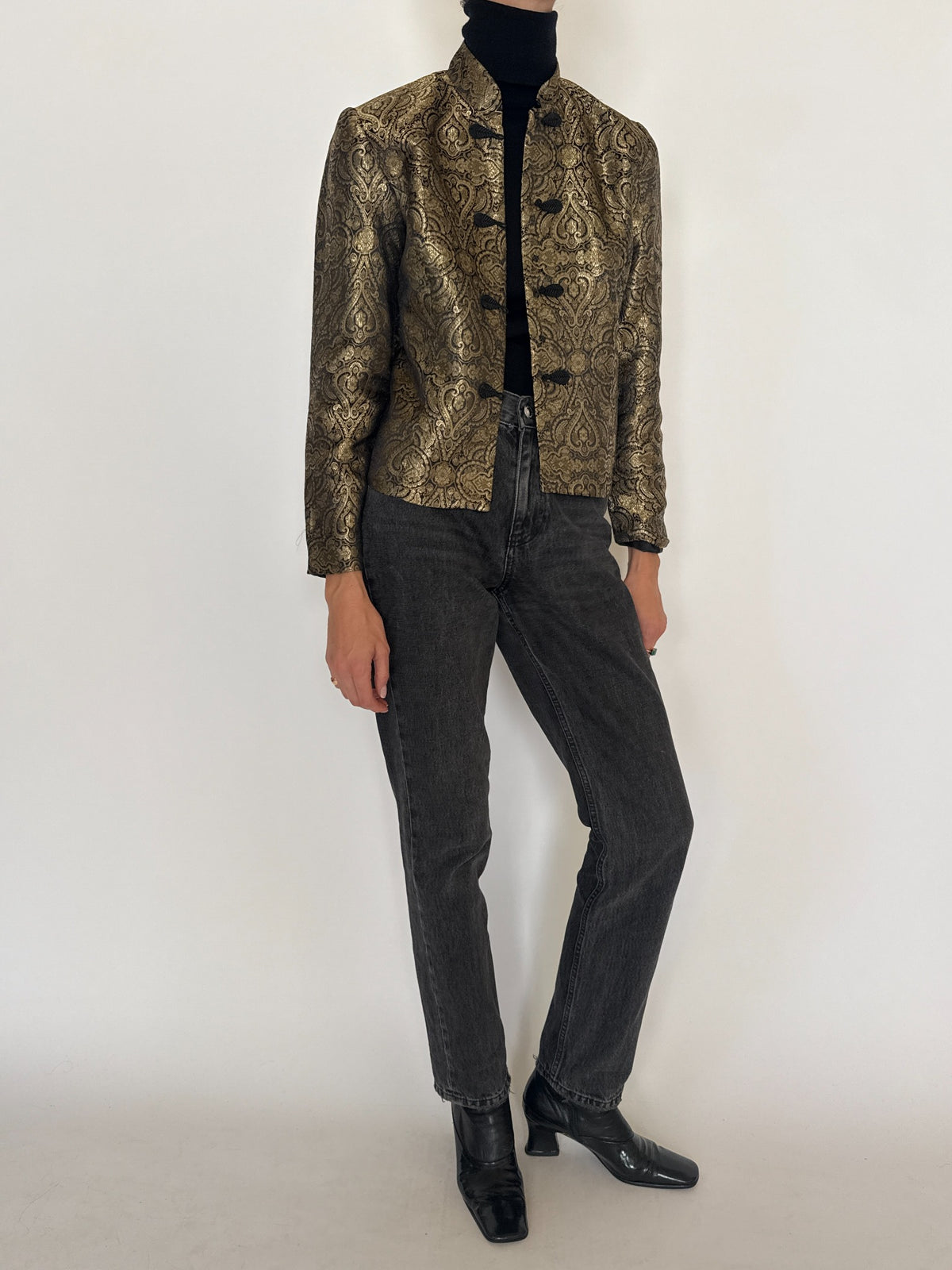 Vintage gold paisley jacquard jacket