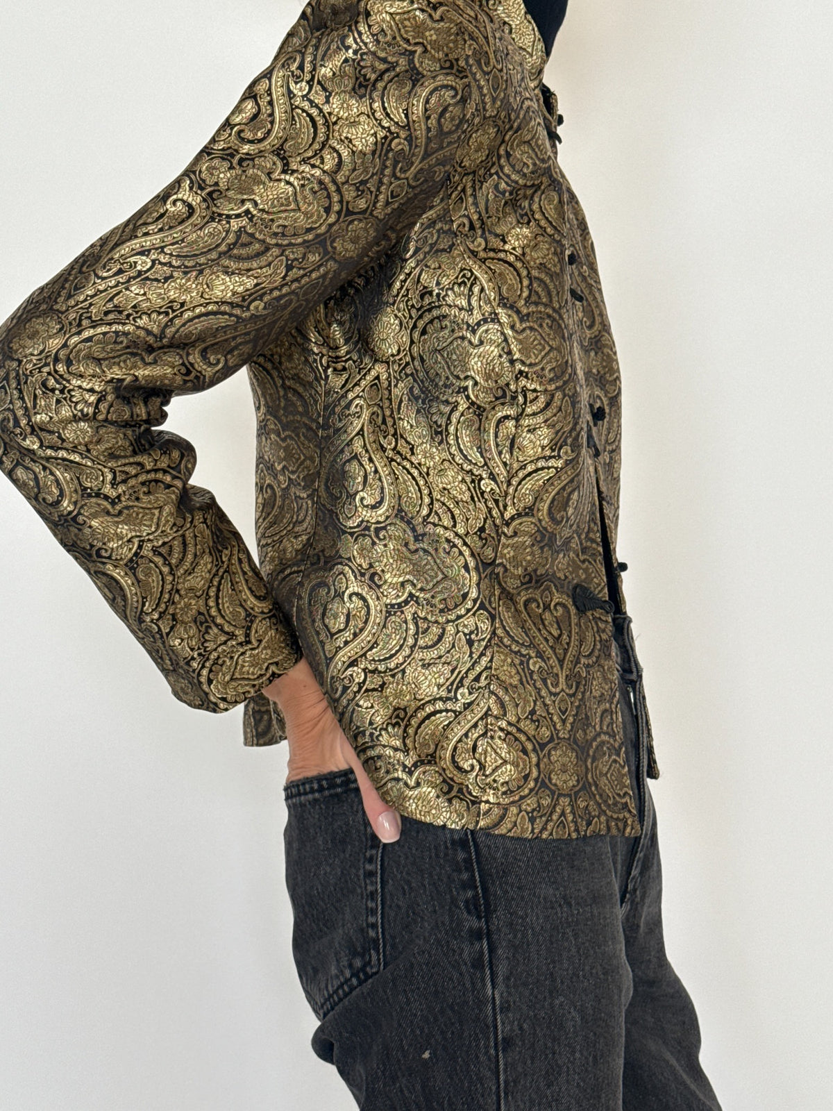 Vintage gold paisley jacquard jacket