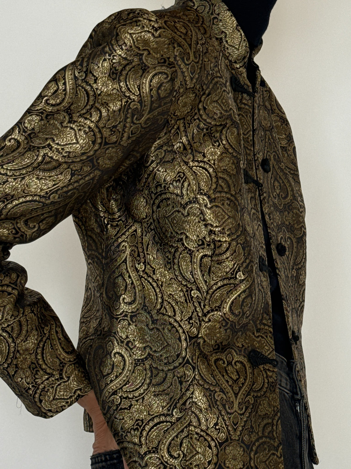 Vintage gold paisley jacquard jacket