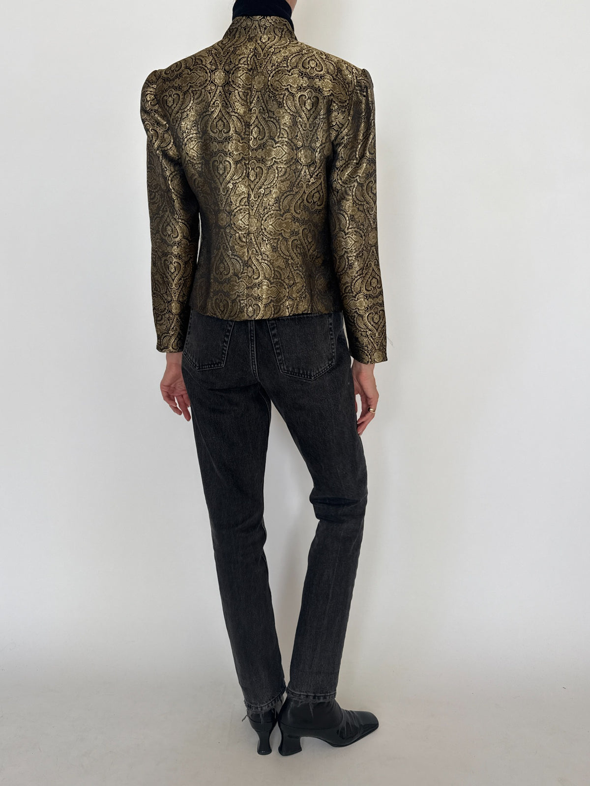 Vintage gold paisley jacquard jacket