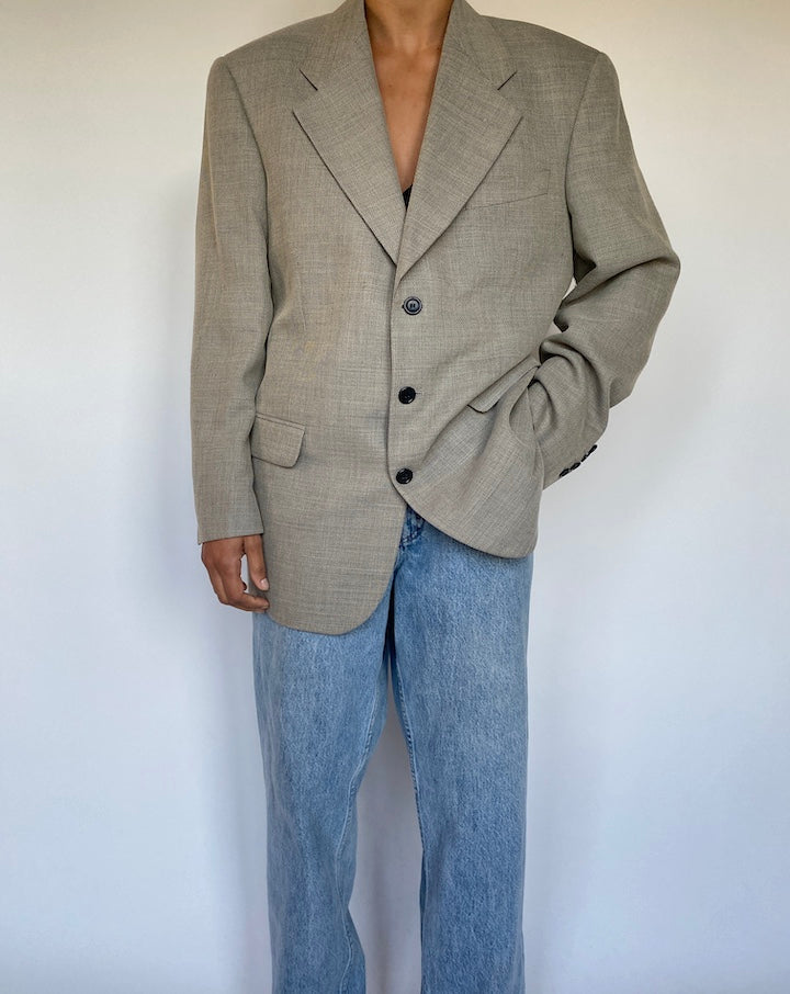 VINTAGE BEIGE WOOL BLAZER 1540