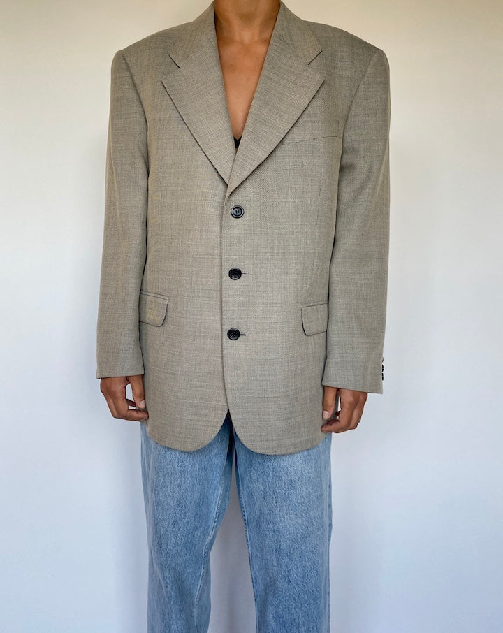 VINTAGE BEIGE WOOL BLAZER 1540