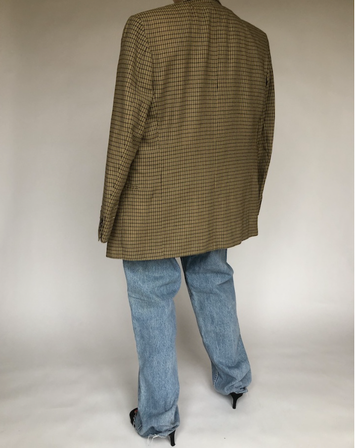 VINTAGE BEIGE SQUARED OVERSIZED BLAZER 124