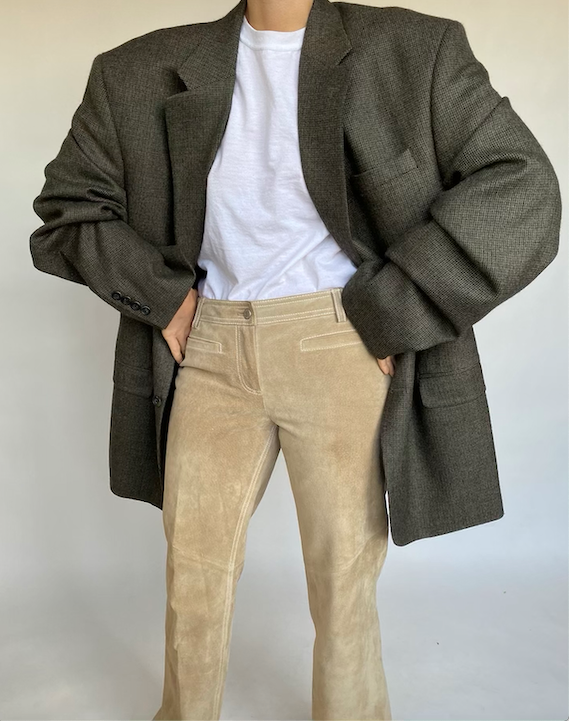 VINTAGE WOOL TWEED BLAZER IN 019