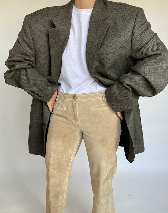 VINTAGE WOOL TWEED BLAZER IN 019