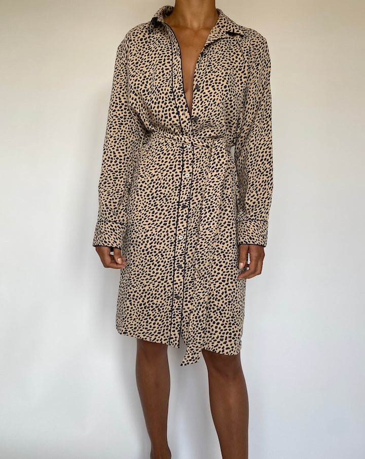 VINTAGE ANIMAL PRINTED ANN TAYLOR DRESS 1409-3