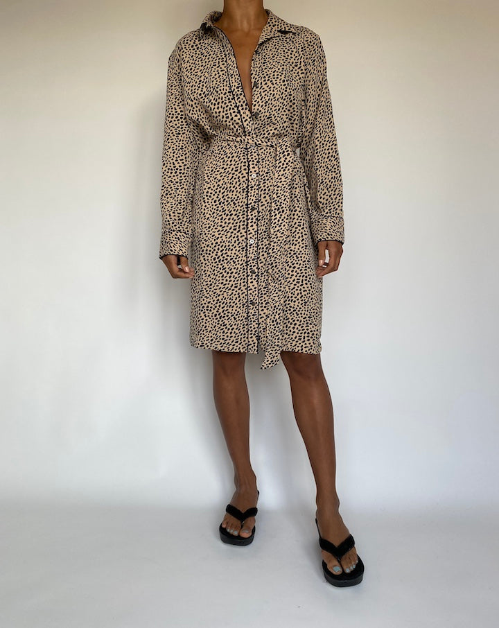 VINTAGE ANIMAL PRINTED ANN TAYLOR DRESS 1409-4