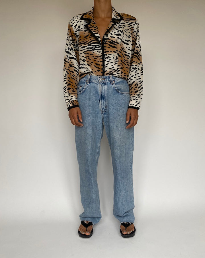 VINTAGE ANIMAL PRINTED BLOUSE 508-3