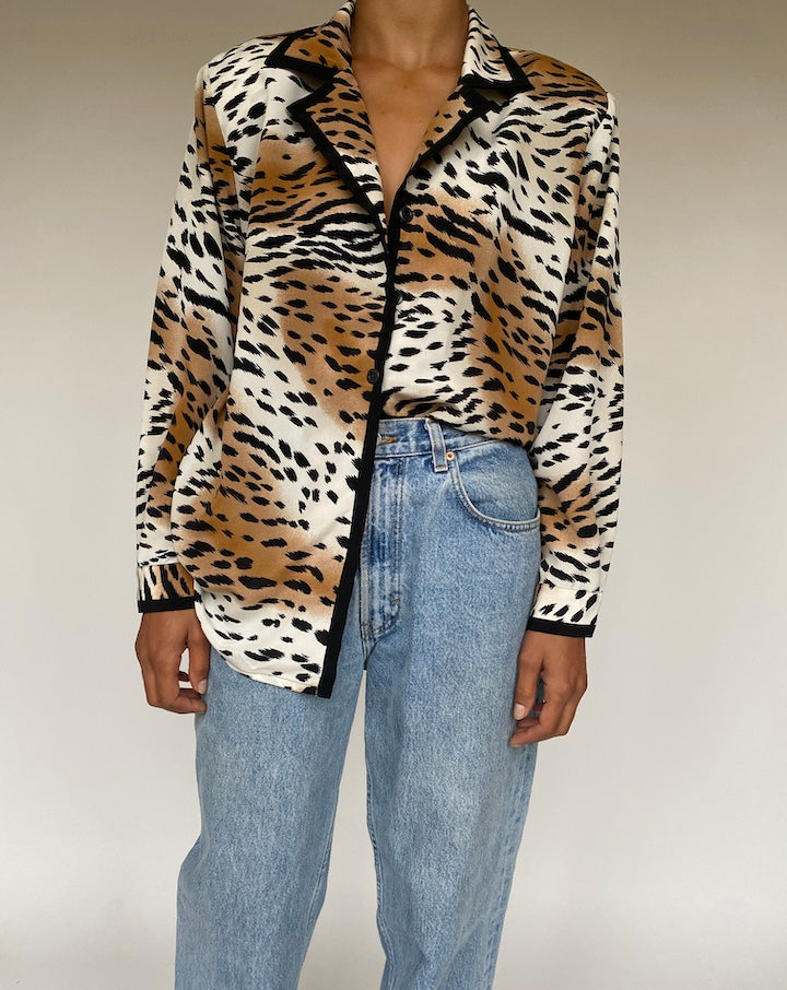 VINTAGE ANIMAL PRINTED BLOUSE 508