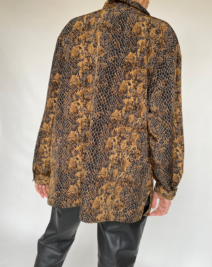 VINTAGE ANIMAL PRINTED BLOUSE 656-2