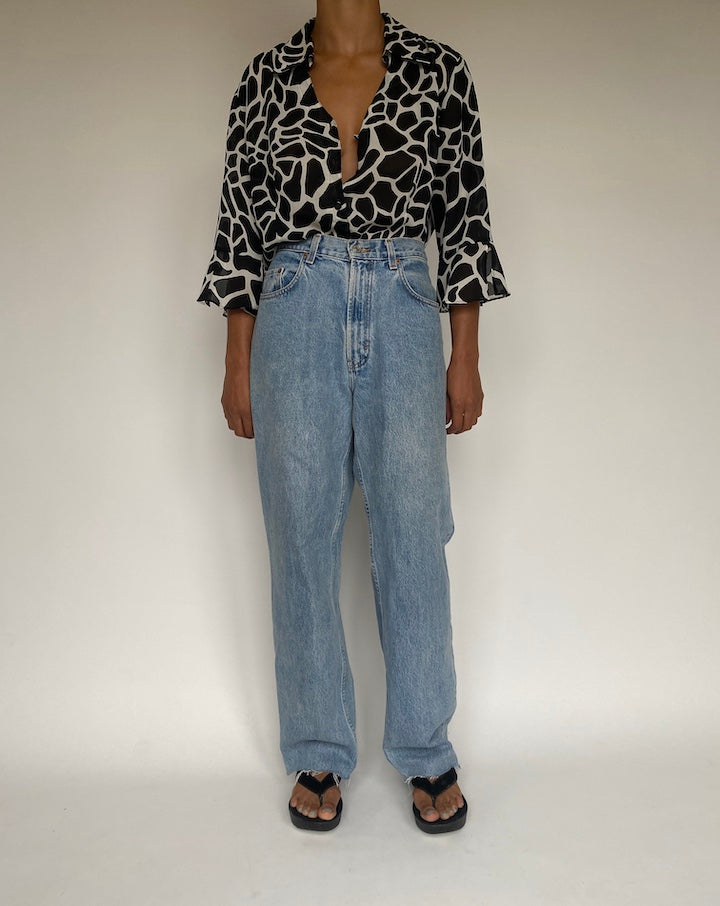 VINTAGE ANIMAL PRINTED BLOUSE 680