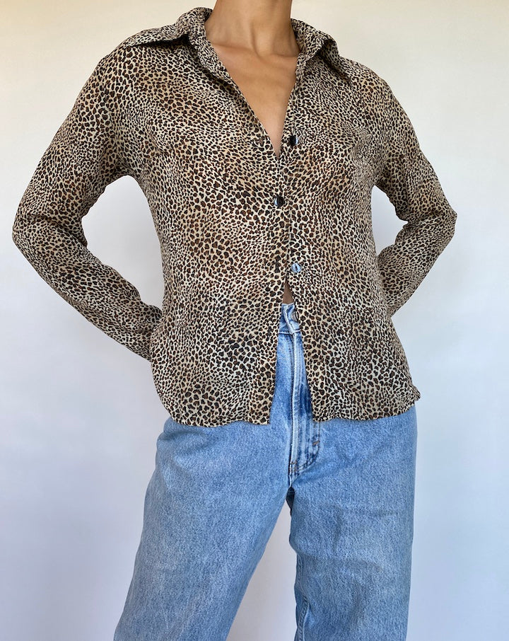 VINTAGE ANIMAL PRINTED BLOUSE 694
