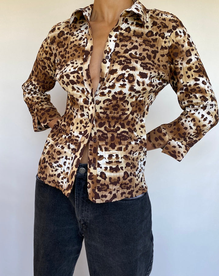 VINTAGE ANIMAL PRINTED BLOUSE 714