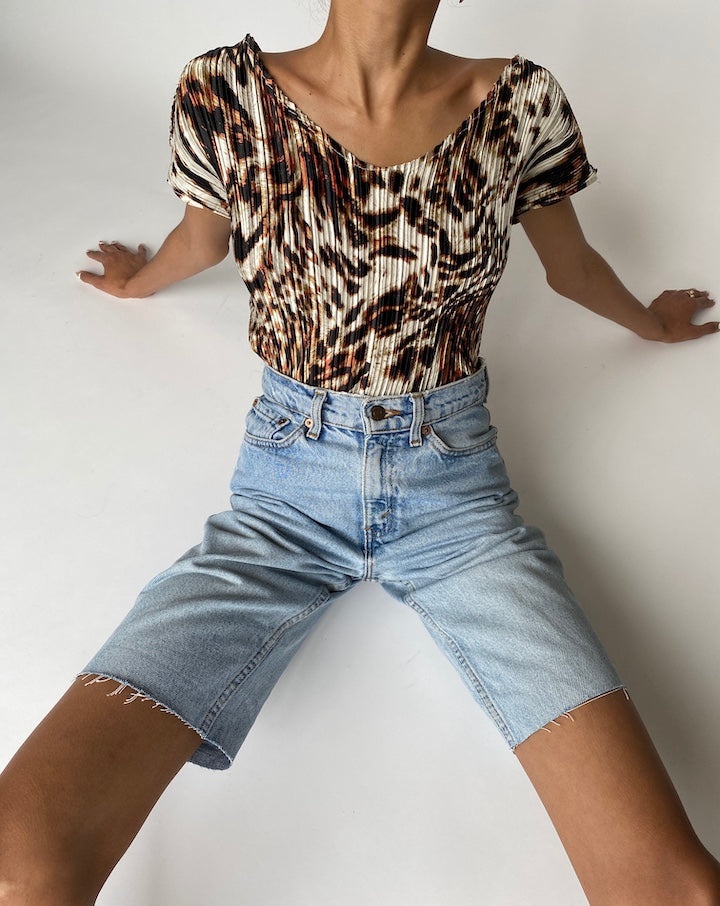 VINTAGE ANIMAL PRINTED TOP 841-2