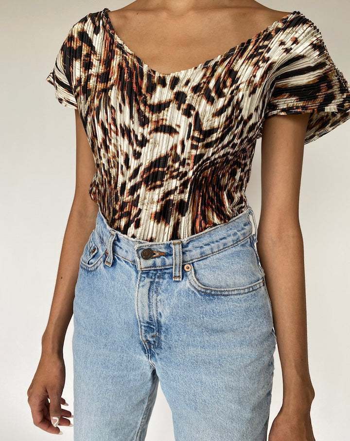 VINTAGE ANIMAL PRINTED TOP 841