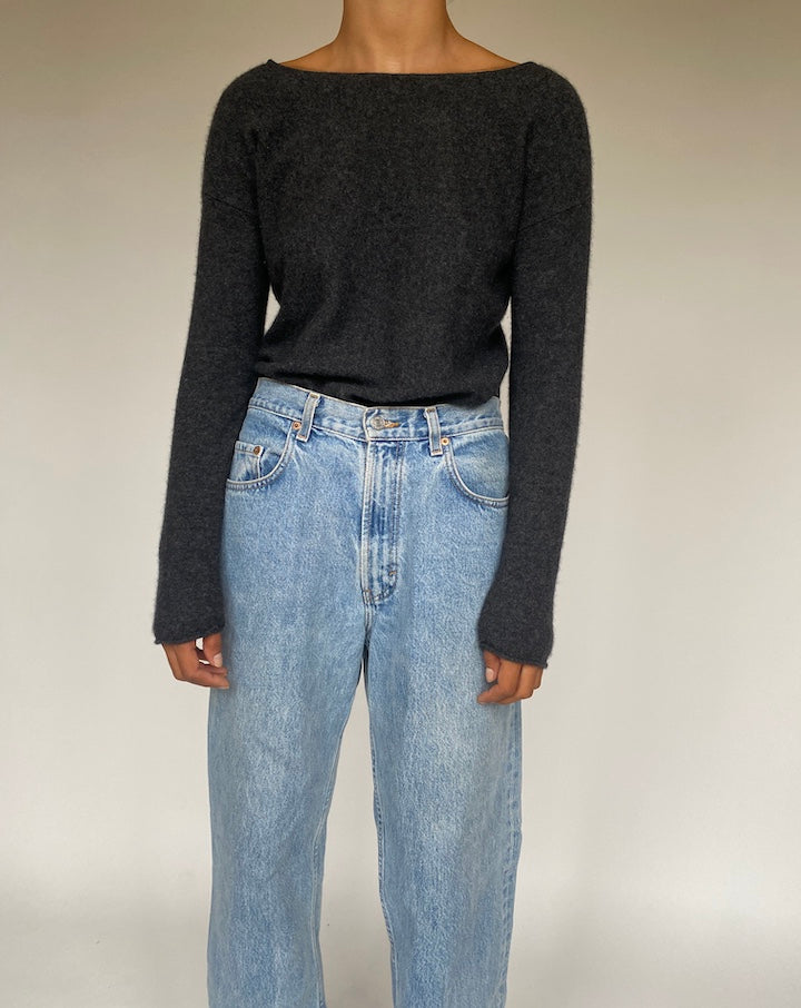 VINTAGE ASYMMETRICAL CASHMERE SWEATER 772