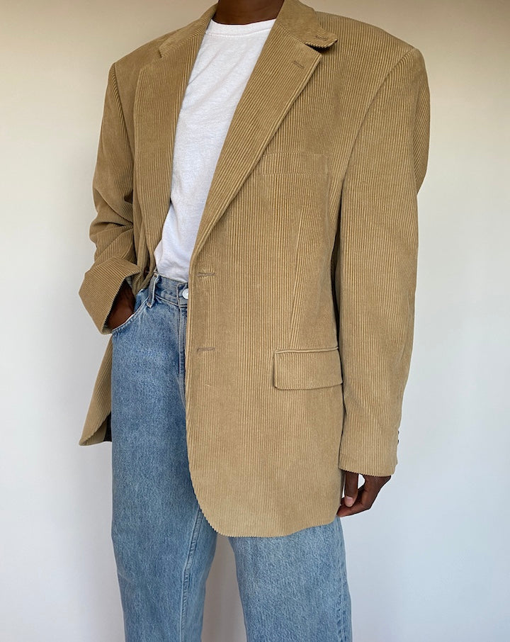 VINTAGE BEIGE CORDUROY BLAZER 1283-3