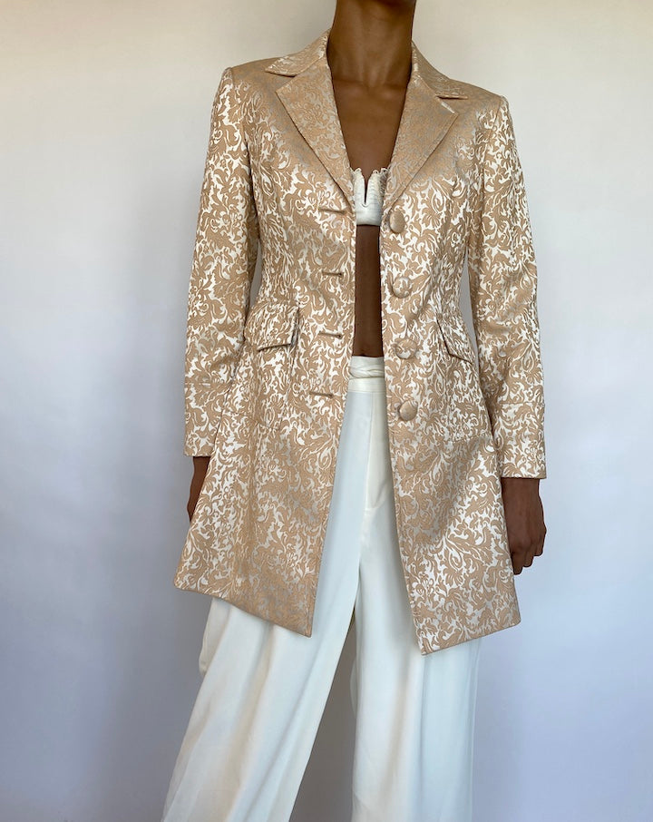 VINTAGE BEIGE PAISLEY JACKET 704-5
