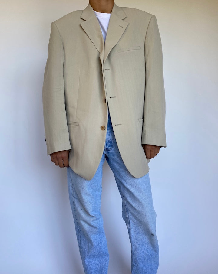 VINTAGE BEIGE SILK BLAZER 986
