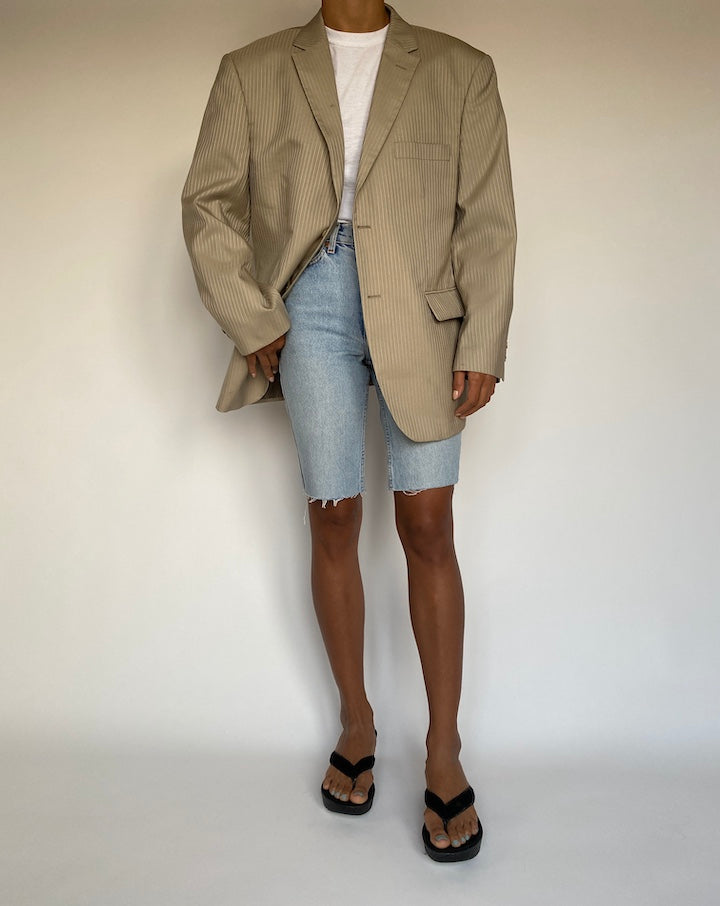 VINTAGE BEIGE STRIPED BLAZER 1375