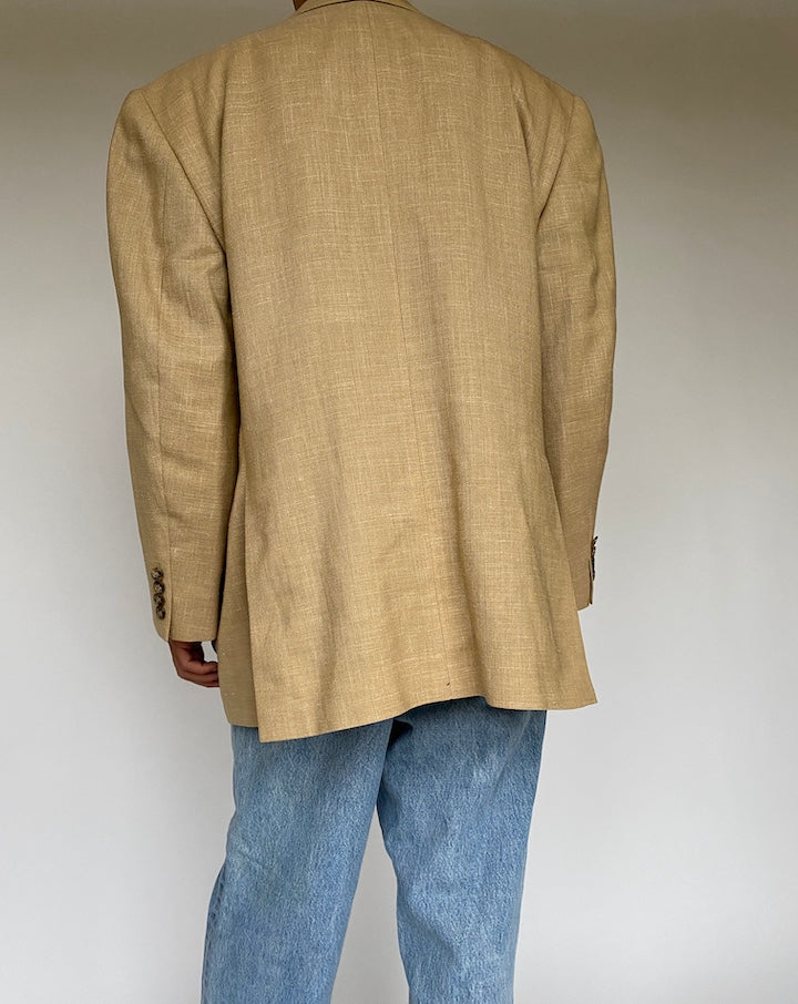 VINTAGE BEIGE WOOL-LINEN BLAZER 1022-2