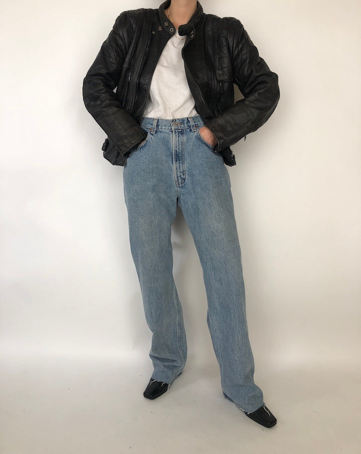 VINTAGE BIKER LEATHER JACKET 223