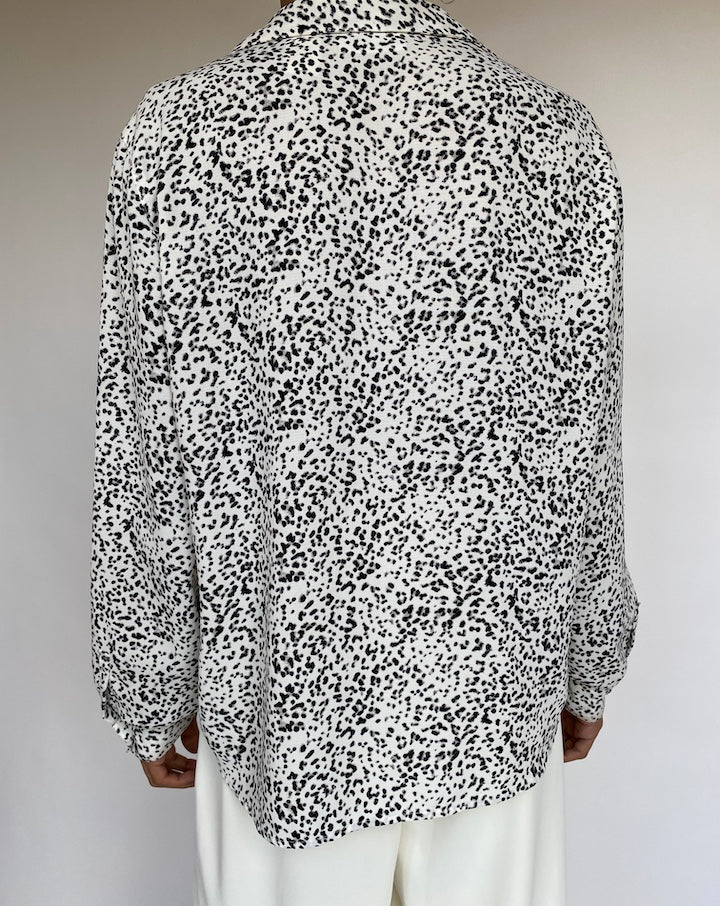 VINTAGE BLACK AND WHITE BLOUSE 761-2