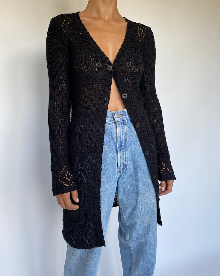 VINTAGE BLACK CARDIGAN 1078