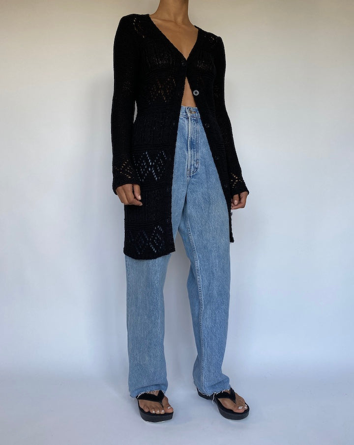 VINTAGE BLACK CARDIGAN 1078