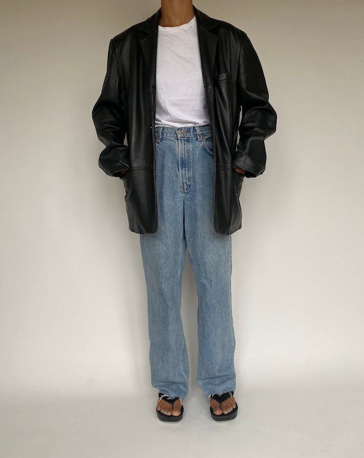 VINTAGE BLACK LATHER JACKET 1216