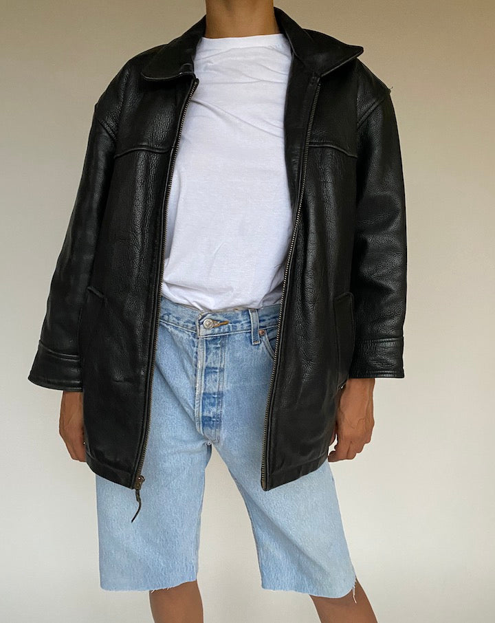 VINTAGE BLACK LEATHER JACKET 1001-4