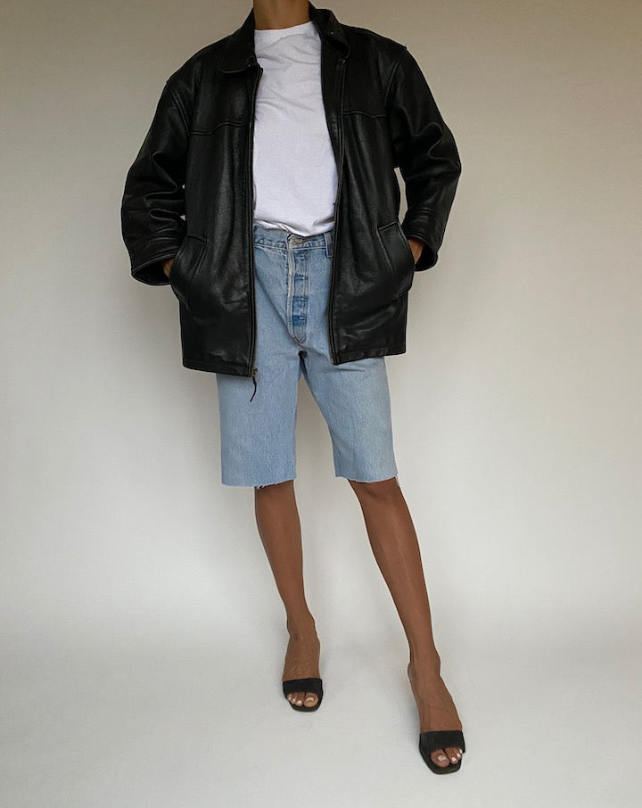 VINTAGE BLACK LEATHER JACKET 1001